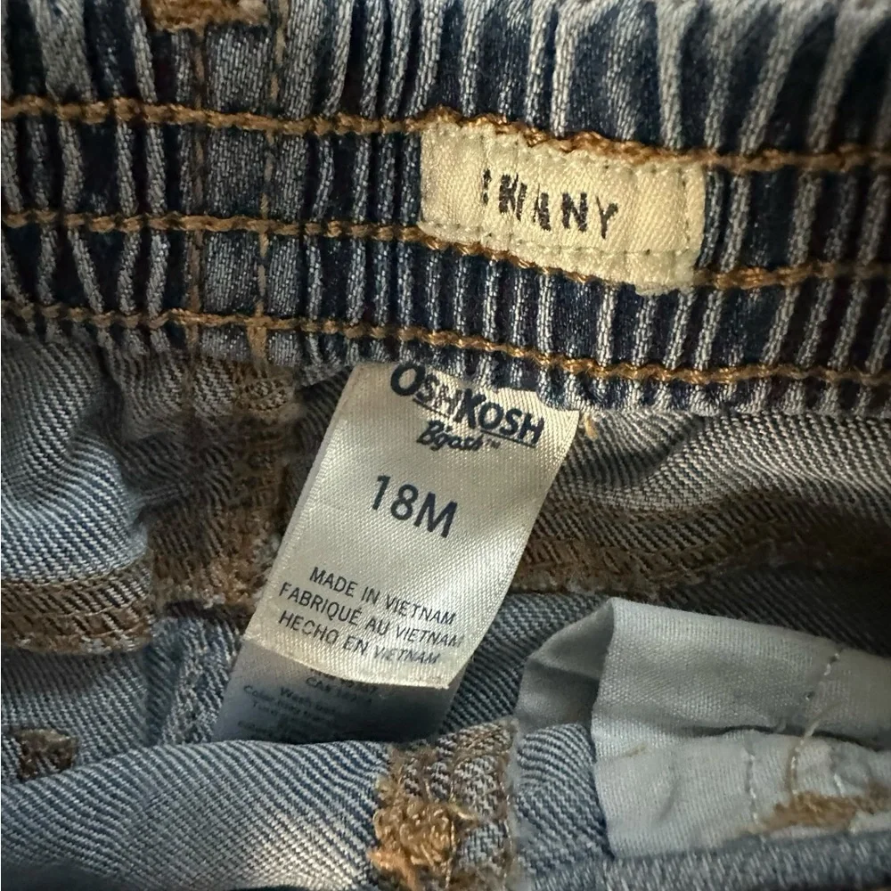 OshKosh B’gosh Baby Girls Jeans 18M Denim Elastic Waist Pull On Pants